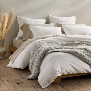 Casaluna heavyweight off white linen KING duvet cover and pillow shams